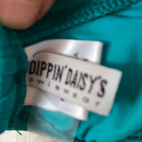 Dippin’ Daisy’s aquamarine, swim top, crisscross front pattern, back straps, M - Picture 2 of 6
